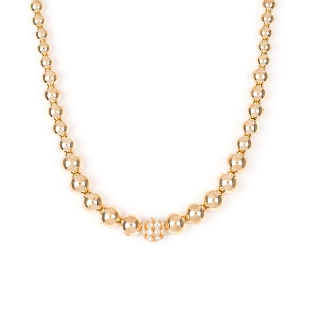 Paparazzi Gold Beaded Necklace High Stakes Fame Beaded Fashion Jewelry
